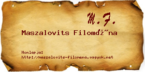 Maszalovits Filoména névjegykártya